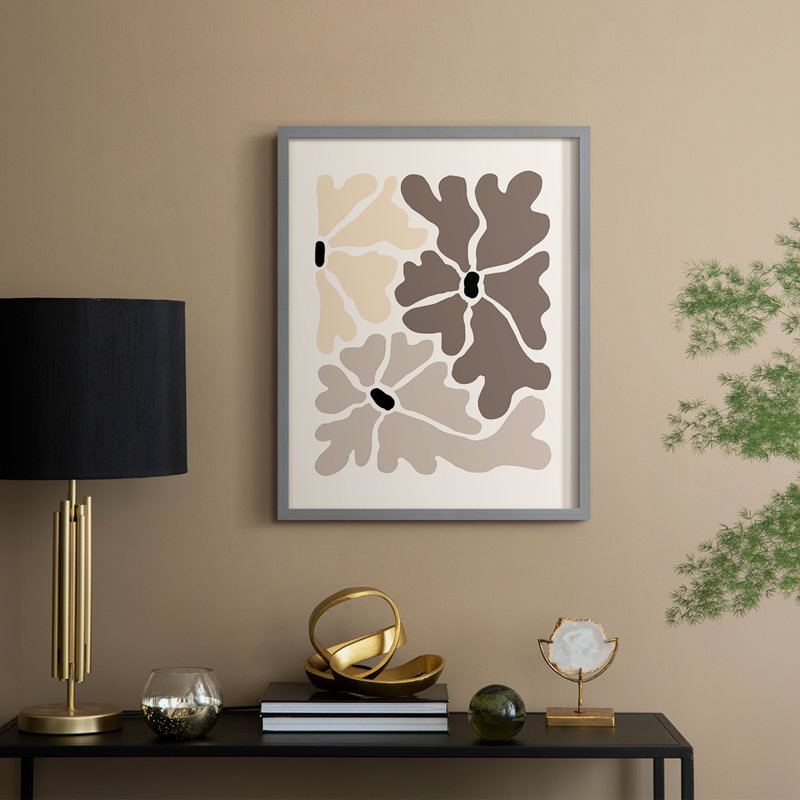 Matisse CCLX, reproduction d'art encadrée - bois massif, Crème / gris / gris clair, H 11 po x l 9 po, Gris