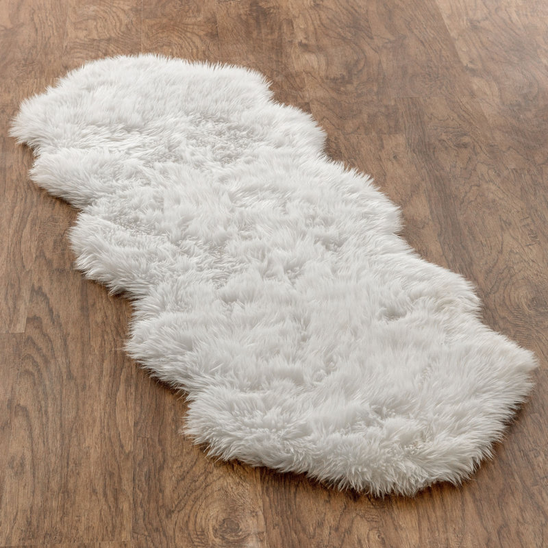 Tapis blanc clair Lucille, Tapis de couloir 2 pi x 6 pi