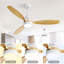 Ventilateur de plafond moderne d'intérieur 52 pouces avec 3 pales en bois massif et télécommande
