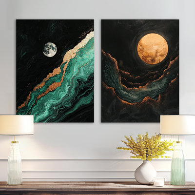 Mystery Reverie of the Moon III - Space Wall Decor, Astronomie, art mural 2 pièces