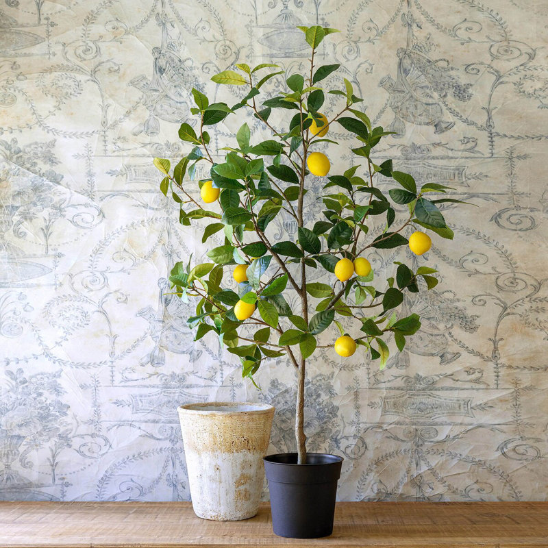 Faux Lemon Tree in Pot
