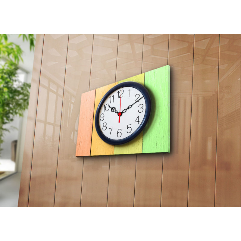 Horloge murale élégante en toile 12 po x 16 po | 100% toile de suède, cadre 100% bois (épaisseur: 1,2 po) | Décoration élégante pour le salon, la chambre à coucher, le bureau | Conception unique et attrait intemporel
