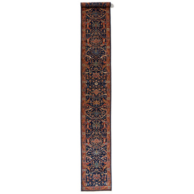 3x19 Navy and Rust Anatolian Traditional Runner