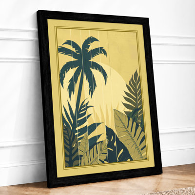 Tropical Palms Art Deco - Framed Print