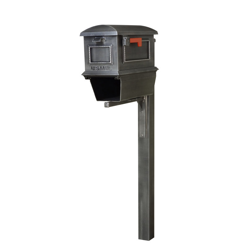 Aluminum Post Mounted Mailbox with Magnetic Closure