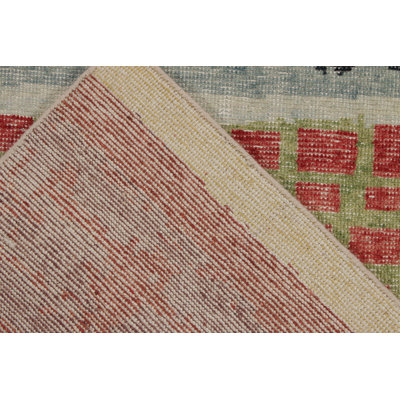 Distressed Homage Hand Knotted Wool Abstract Area Rug