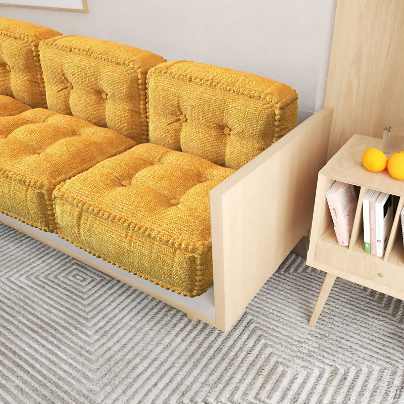 60cm Floor Cushion（set Of 2） Cotton Cushion, Yellow
