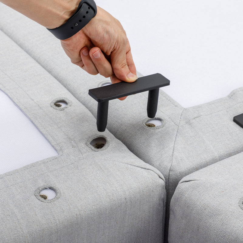 Canapé modulaire 4 places avec 1 repose-pieds, coussin de siège et de dossier Modern