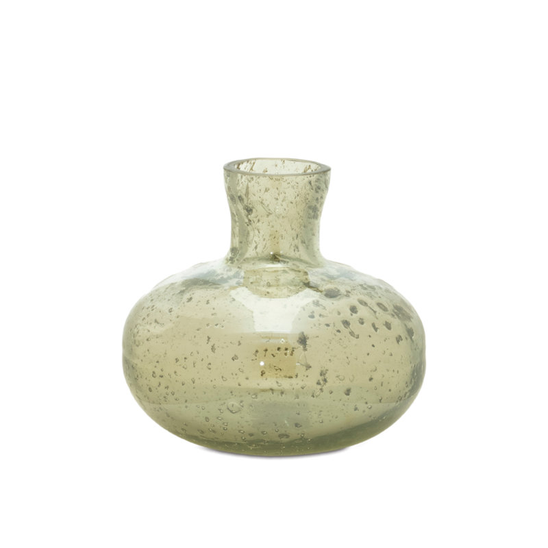 Vase en verre, Vert / Gris