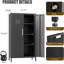 Armoire de rangement moderne en métal avec tablettes réglables, armoire en acier pour bureau / salon / chambre à coucher / salle de bain-35908309