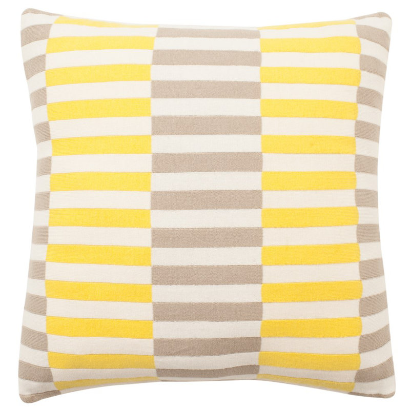 Striped Cotton Blend Throw Pillow, 20" x 20"