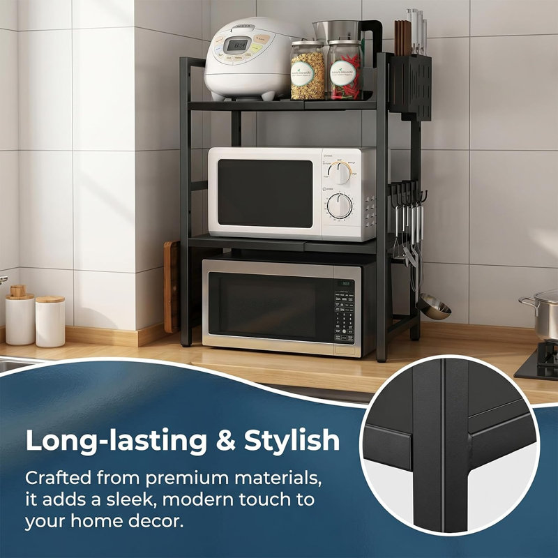 Microwave Shelf Steel Countertop Dish Rack