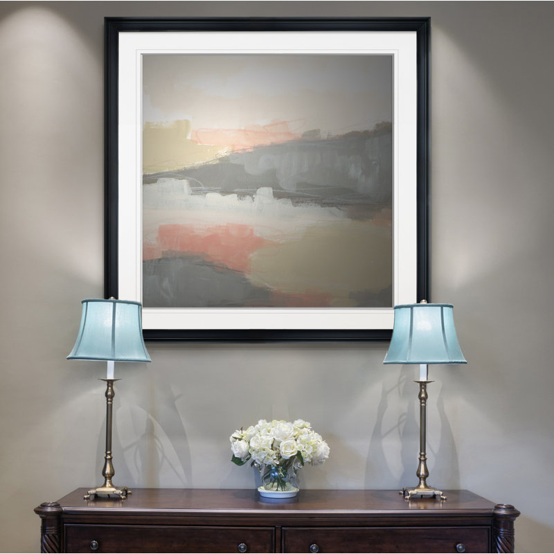 " Valley Haze II ", 24" H x 24" W x 1.5" D, Black Framed