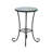 Patio Side Table With Shelf,Blue+Black