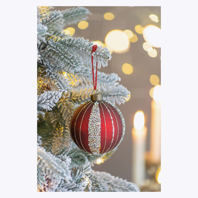 Ornement boule de Noël Band, Rouge, 6