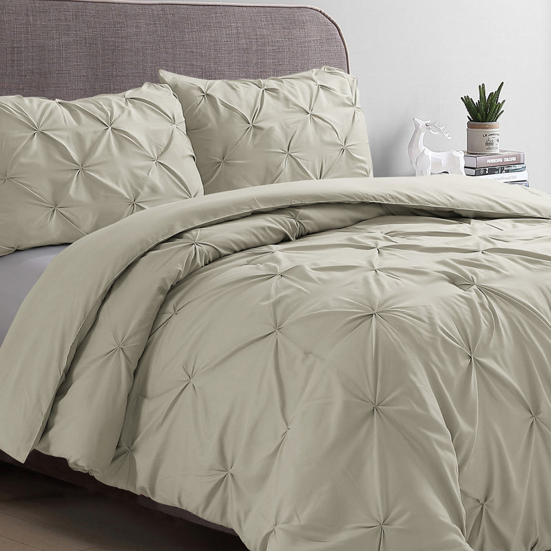 Ensemble d'édredon de 3 pièces en microfibre à nervures Swift Home - couleurs unies et motifs rayés - toutes saisons, durable, facile d'entretien