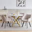Nordic Style Swivel Dining Chairs With Arms, Fabric Upholstered Accent Chairs,Metal Legs, 360° Swivel Kitchen Chairs -482746599-482845252