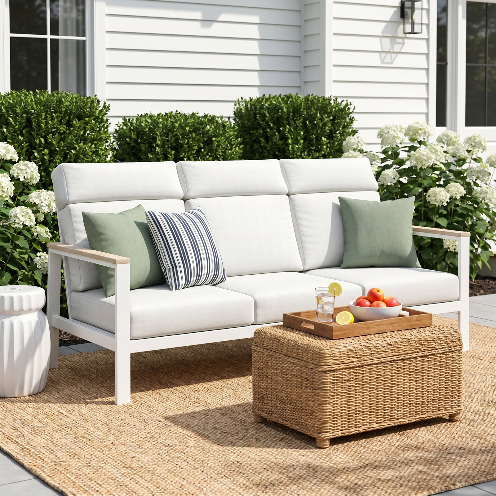 Townsend 80" Sunbrella® Patio Sofa, Green