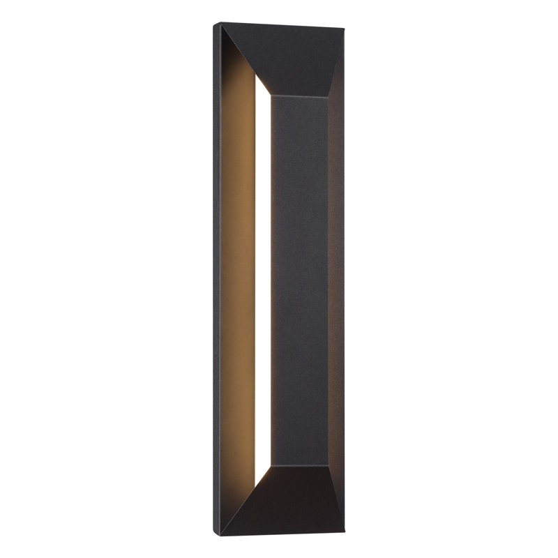 Modern Black Iron LED Outdoor Wall Sconce, 22.8" H x 5.5" W x 3.54" D