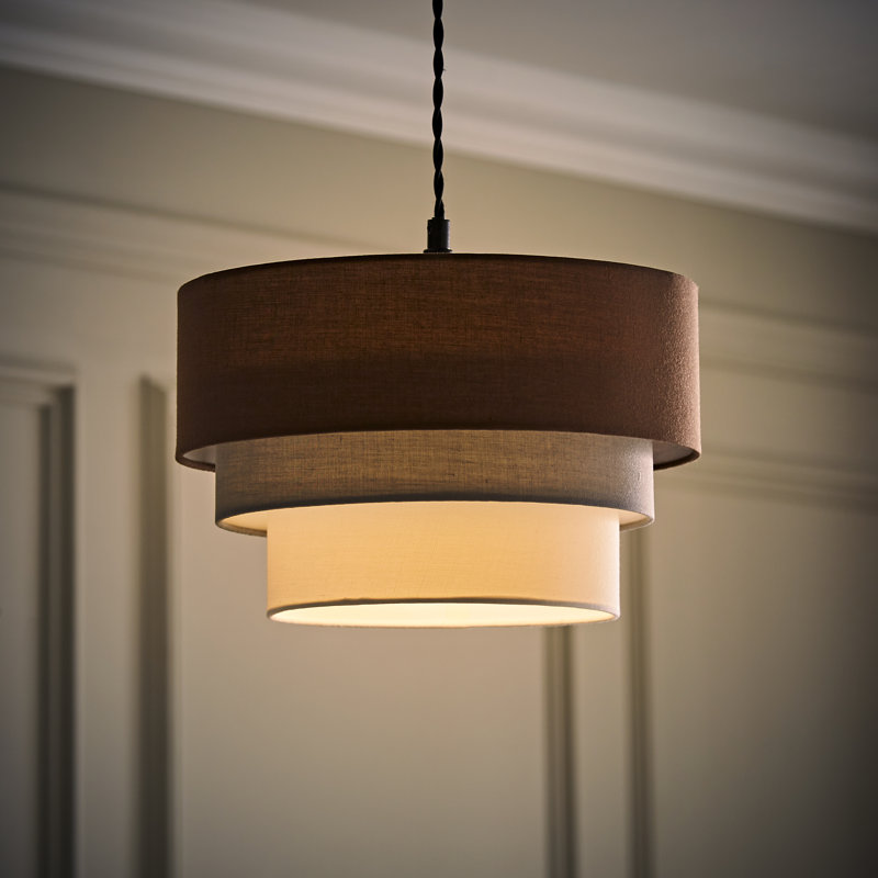 Aztec Drum Pendant Shade, 20" H x 30" W x 30" D, Brown