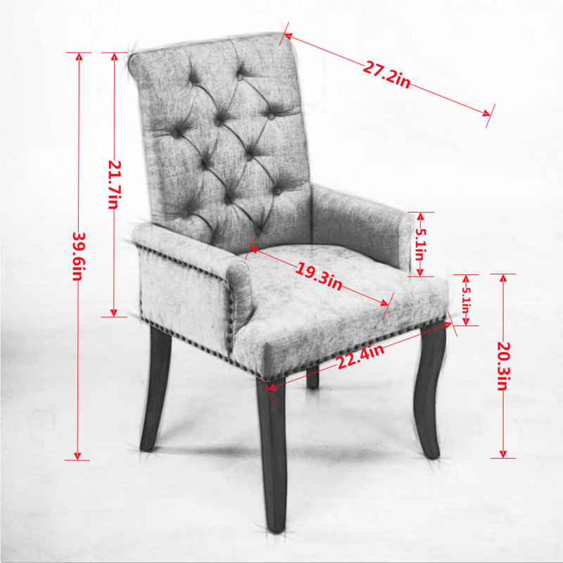 Ensemble de 2 chaises de salle à manger rembourrées en tissu de chenille, pieds courbés en bois massif, capitonné élégant