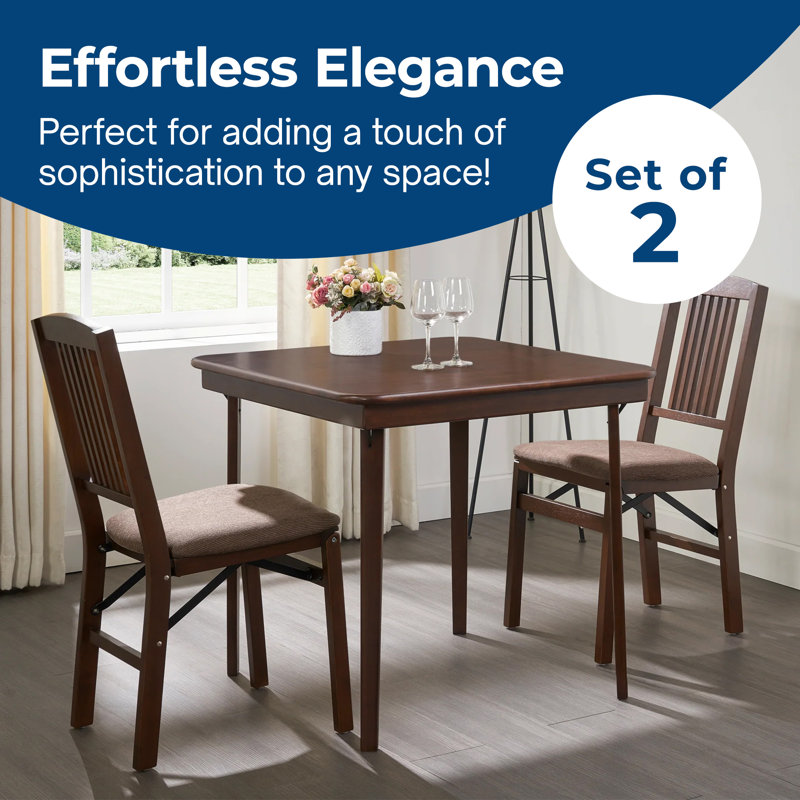 Wood Fabric Upholstered Seat Folding Chair