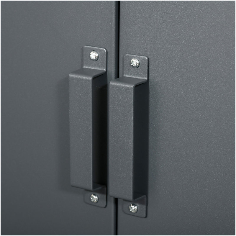 HOMCOM Industrial Steel Storage Cabinet Storage Organizer Grey, Grey