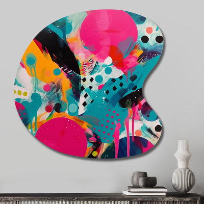 Chimdindu - Abstract Asymmetrical Metal Wall Decor, Pink Unique Shape Metal Art Print