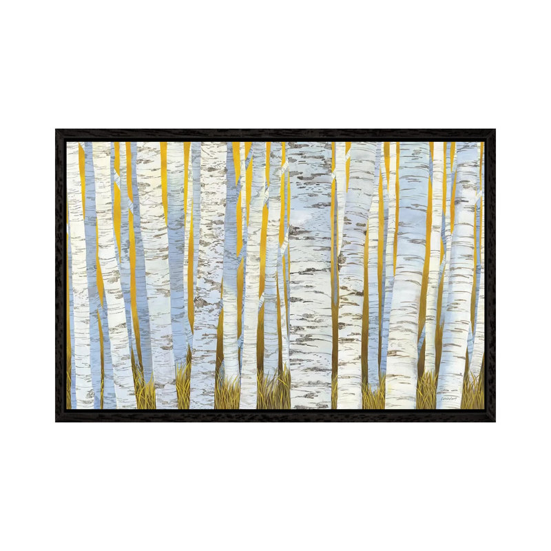 Aspen Grove by Kathrine Lovell - Painting on Canvas, 101.6cm H x 152.4cm W x 3.81cm D, Black Framed