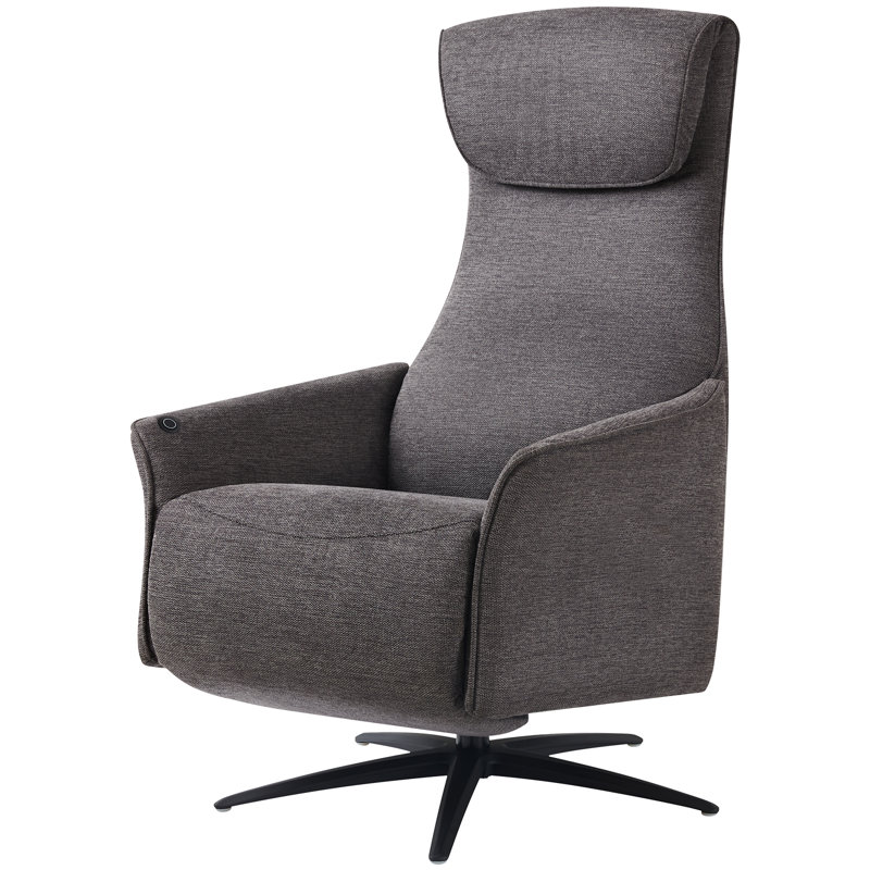 Dual Motor Power Swivel Recliner Chair with Airbag Massage, USB & Type-C Modern Accent Chair, Dark Gray