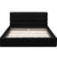 Élégant grand lit tapissier noir - Structure pour la construction en bois massif de chambre à coucher-251751506