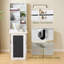 Bureau d'écriture convertible pliable, armoire de table murale avec tableau noir et tablettes de rangement, bureau escamotable peu encombrant pour le bureau à domicile, salon, chambre à coucher (blanc)-132971435