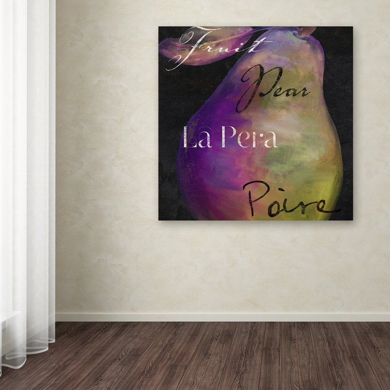 «Painted Pear II» par Jadaya, impression sur toile tendue, H 14 po x l 14 po x P 2 po