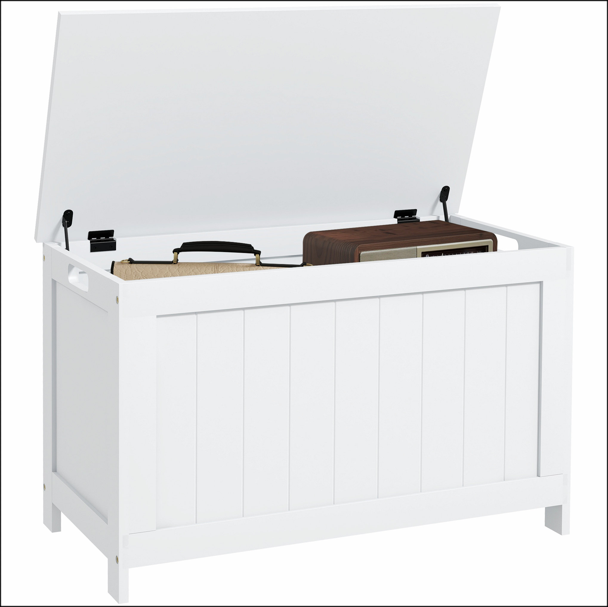 Coffre de rangement avec 2 charnières de sécurité