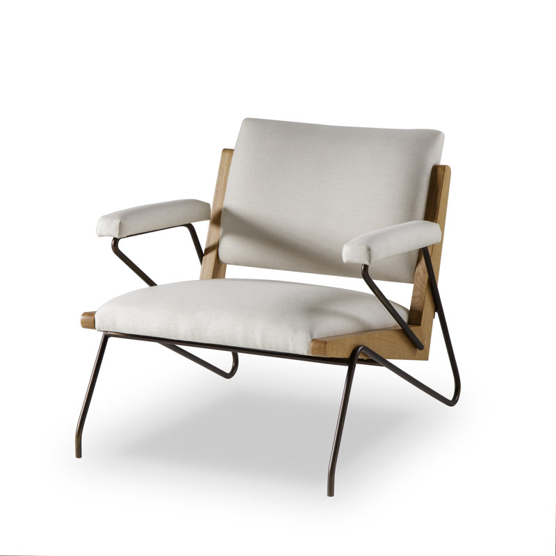 Armchair, White Acrylic Fabric.