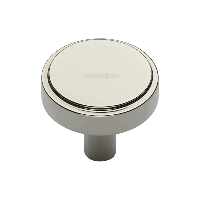 Heritage Brass Cabinet Knob Stepped Disc Design, 3.2cm