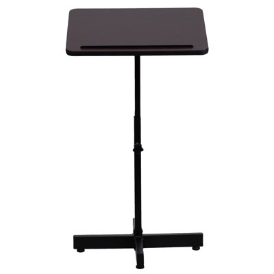 Collette Adjustable Height Slanted Top Metal Lectern in Mahogany