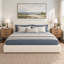 Cadre de lit King capitonné, coussin nuage en velours côtelé doux, bord rembourré de 22 cm d'épaisseur, design sans cadre, crème-1584742376