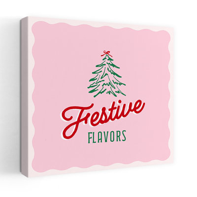 Festive Christmas Flavors Abstract Contemporary Christmas Tree Evergreen Tree Winter Landscape Wall Art Print