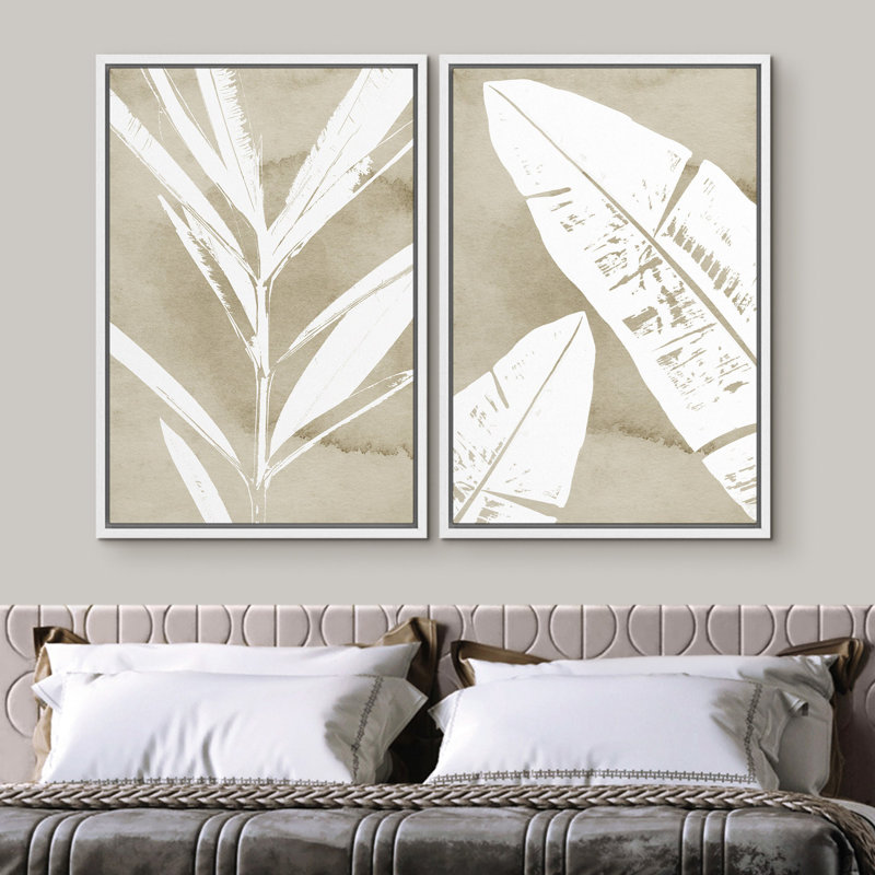 «Minimal Botanical Green Tropical Jungle Leaf», contemporain contemporain minimaliste, impression numérique sur toile, impression numérique sur toile encadrée