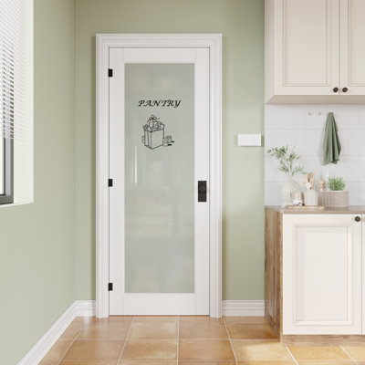 Pantry Door Solid Manufactured Wood Prefinished Glass Slab Door Standard Door Without Hardware Kit