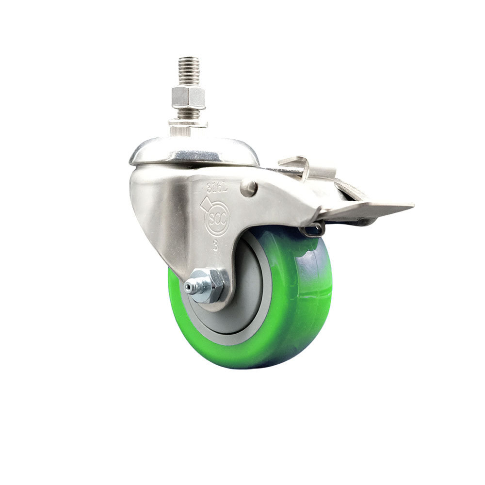 Service Caster 3 Inch 316SS Polyurethane Swivel ½ Inch Stem Caster ...