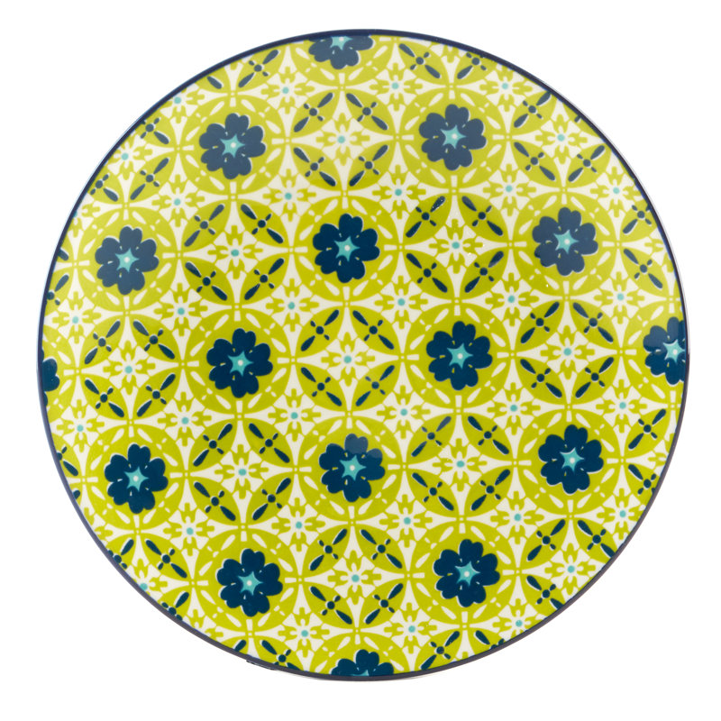 Bohemian Multicolor Porcelain 8.5" Salad Plates, Set of 6