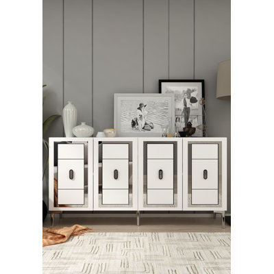 4-Door Console Cabinet With Arched Door Cutouts