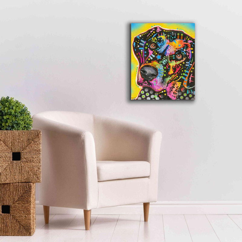 «Lab Love 3» par Dean Russo, art mural sur toile, H 24 po x l 20 po x P 0,75 po