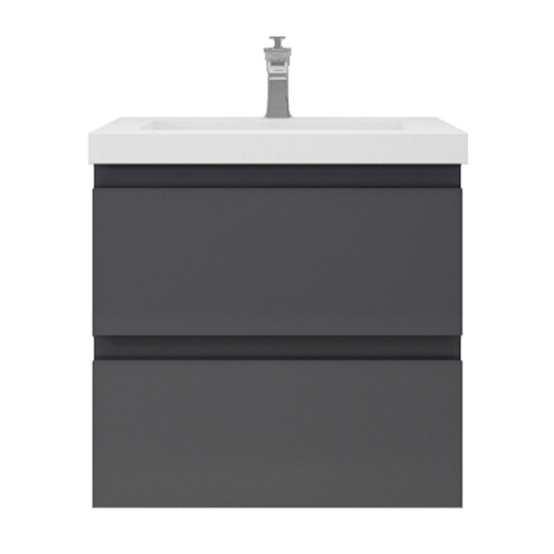 Aylanna Single Bathroom Vanity with Acrylic Top, Hight Gloss Gray