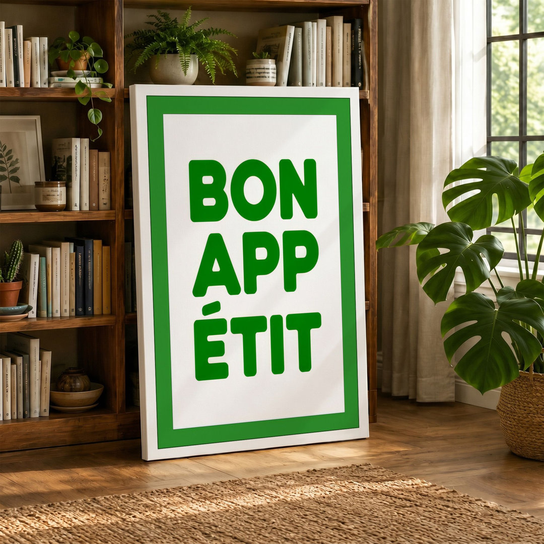 Bon Appétit Typography - Wrapped Canvas