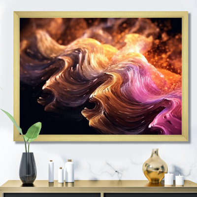 Surtensions orange et rose sur toile