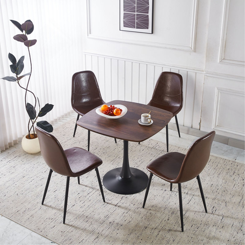31,5 pouces table de salle à manger chêne, Noyer foncé/noir