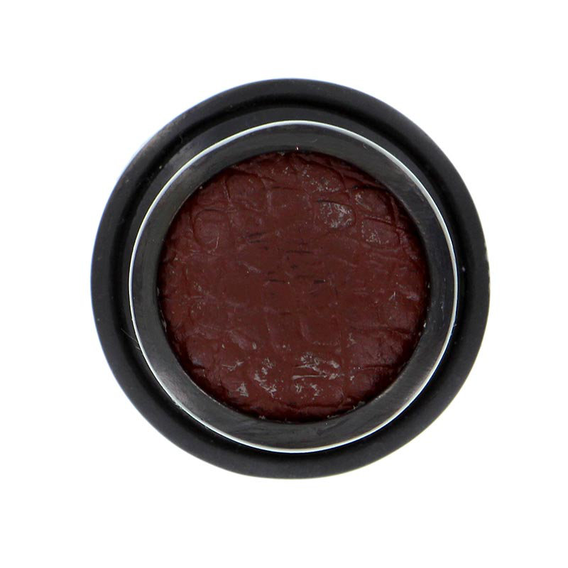 Equestre Round Knob, Small, Oil-Rubbed Bronze, Gray Stone
